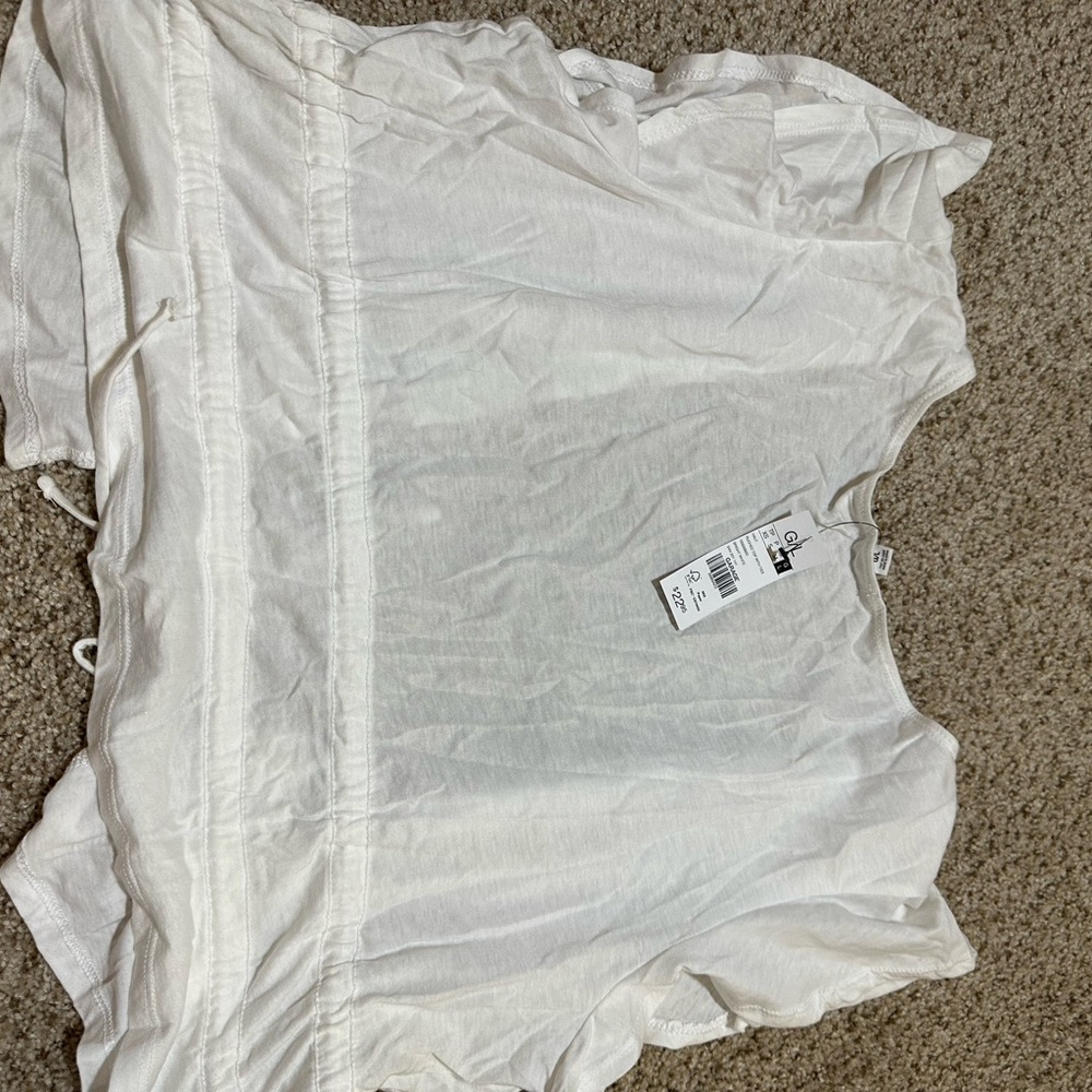 Large white front tie top